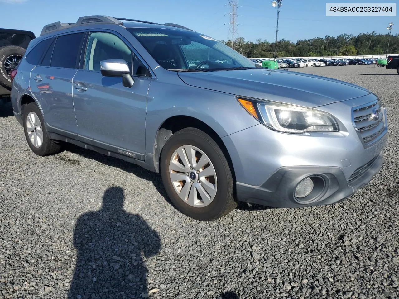 2016 Subaru Outback 2.5I Premium VIN: 4S4BSACC2G3227404 Lot: 76016824