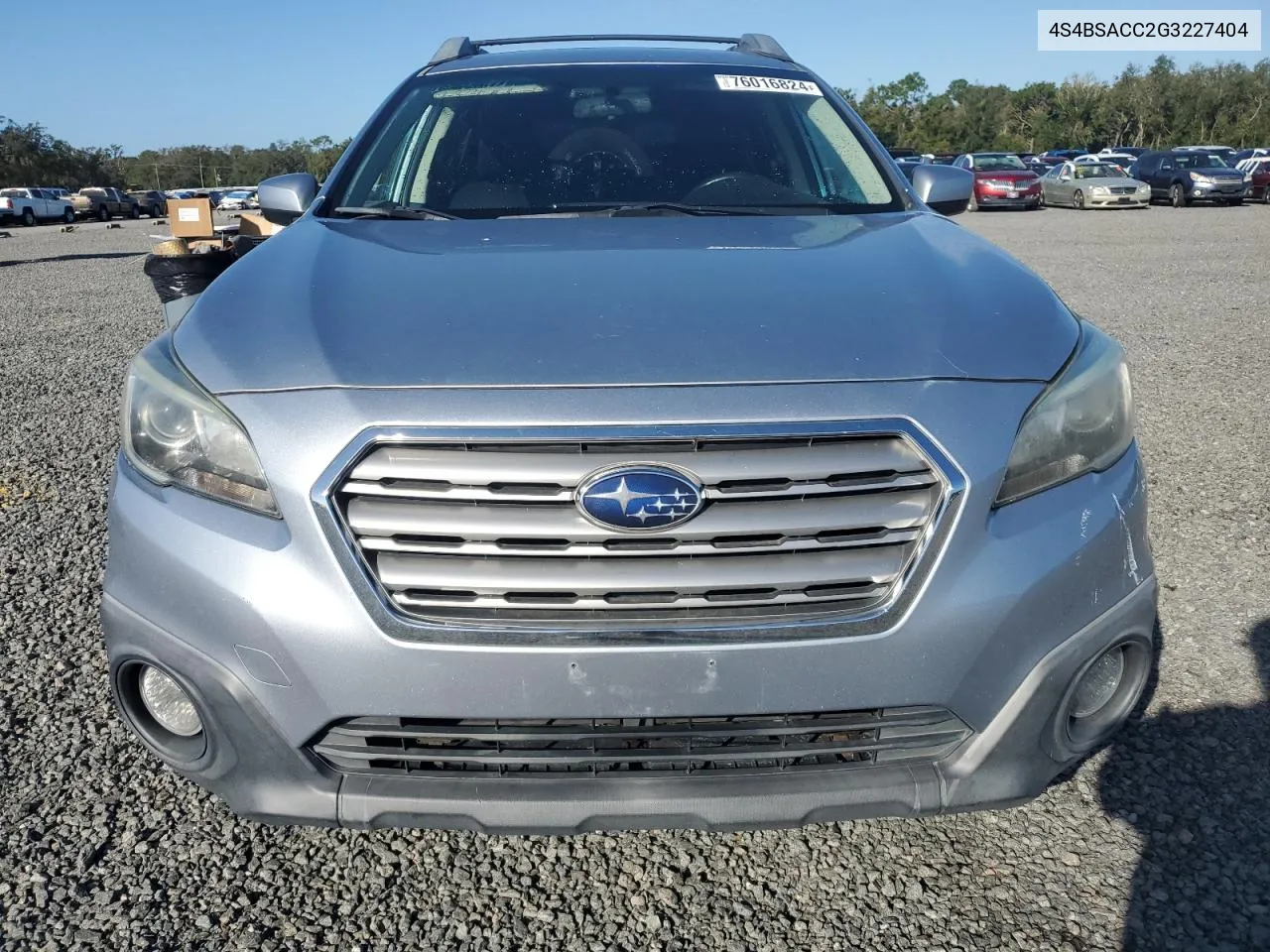 2016 Subaru Outback 2.5I Premium VIN: 4S4BSACC2G3227404 Lot: 76016824