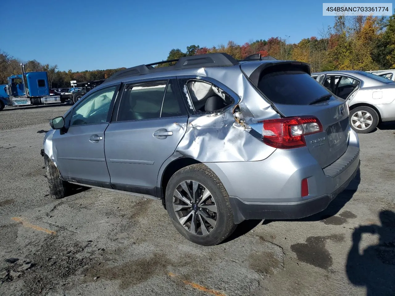 2016 Subaru Outback 2.5I Limited VIN: 4S4BSANC7G3361774 Lot: 76285864