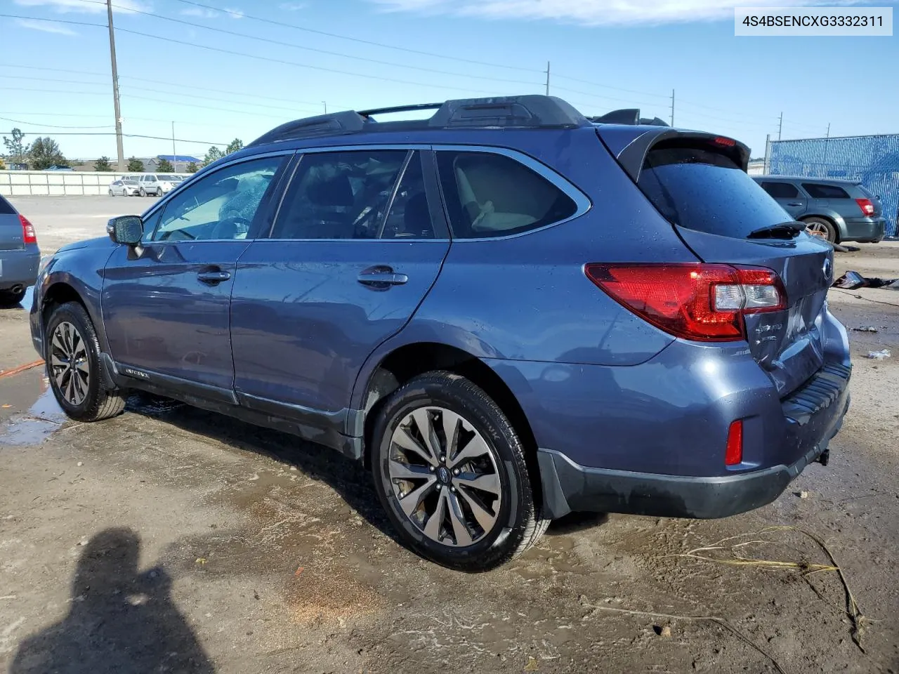 2016 Subaru Outback 3.6R Limited VIN: 4S4BSENCXG3332311 Lot: 76364584