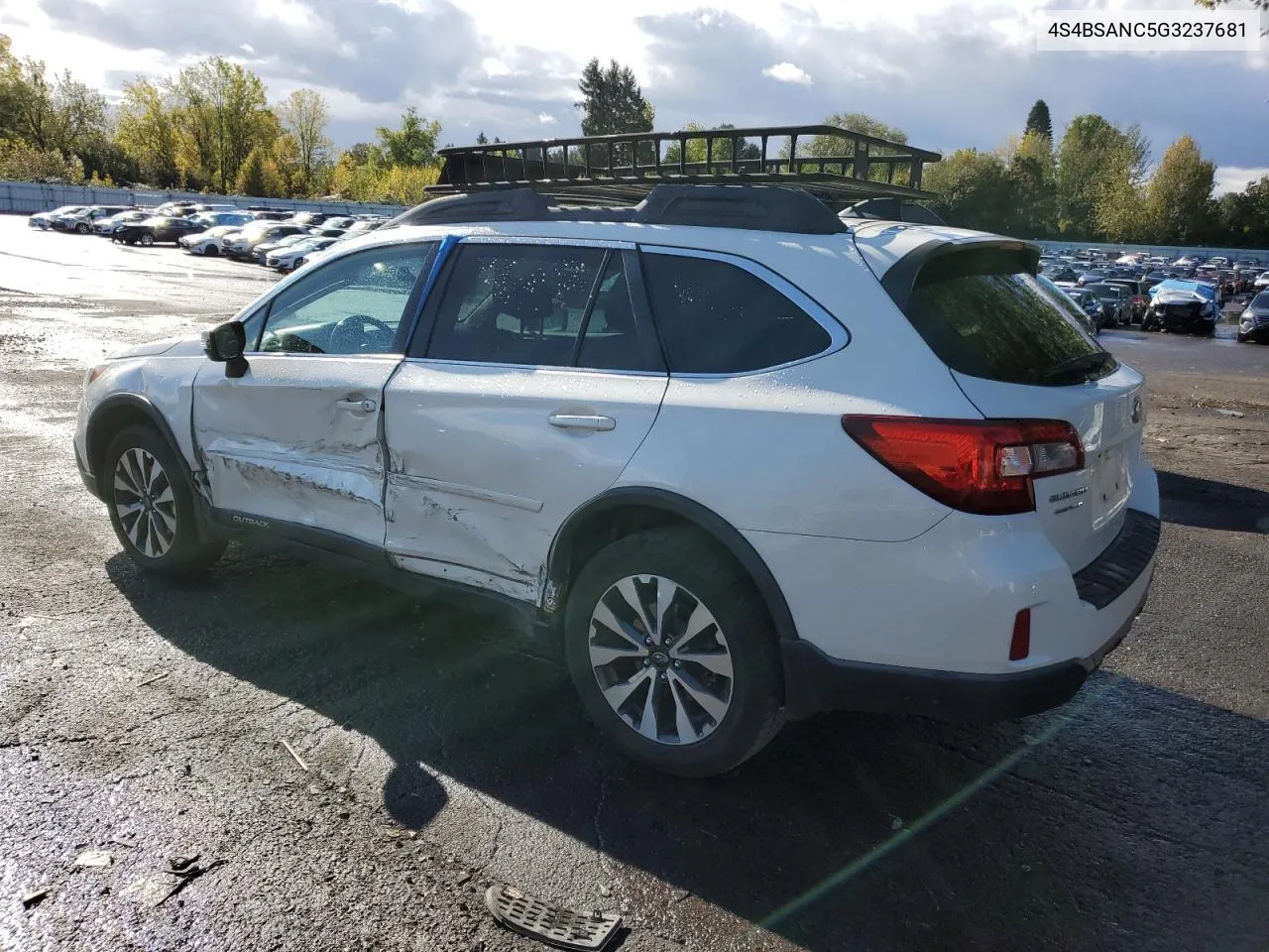 2016 Subaru Outback 2.5I Limited VIN: 4S4BSANC5G3237681 Lot: 76830624