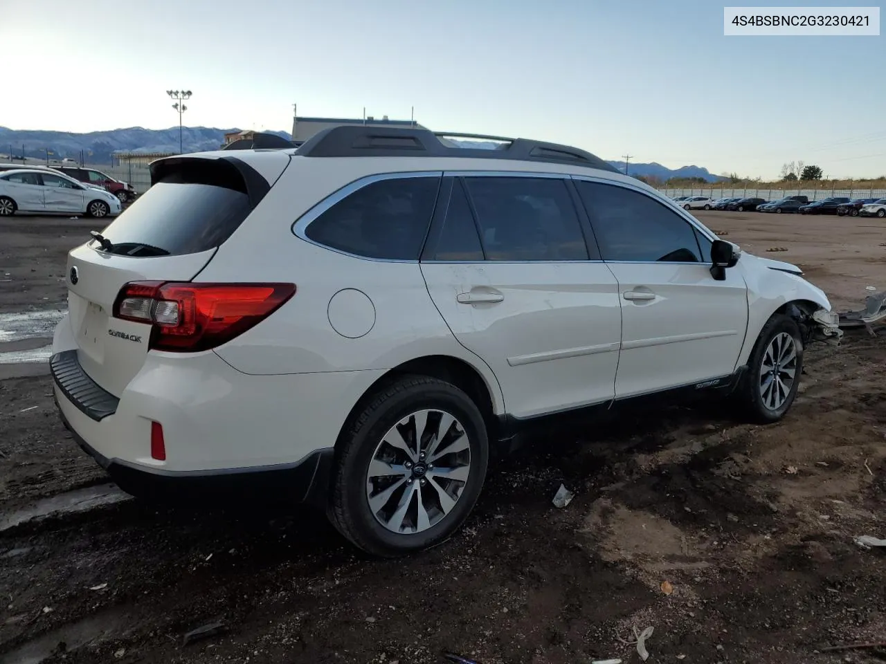 2016 Subaru Outback 2.5I Limited VIN: 4S4BSBNC2G3230421 Lot: 78936014