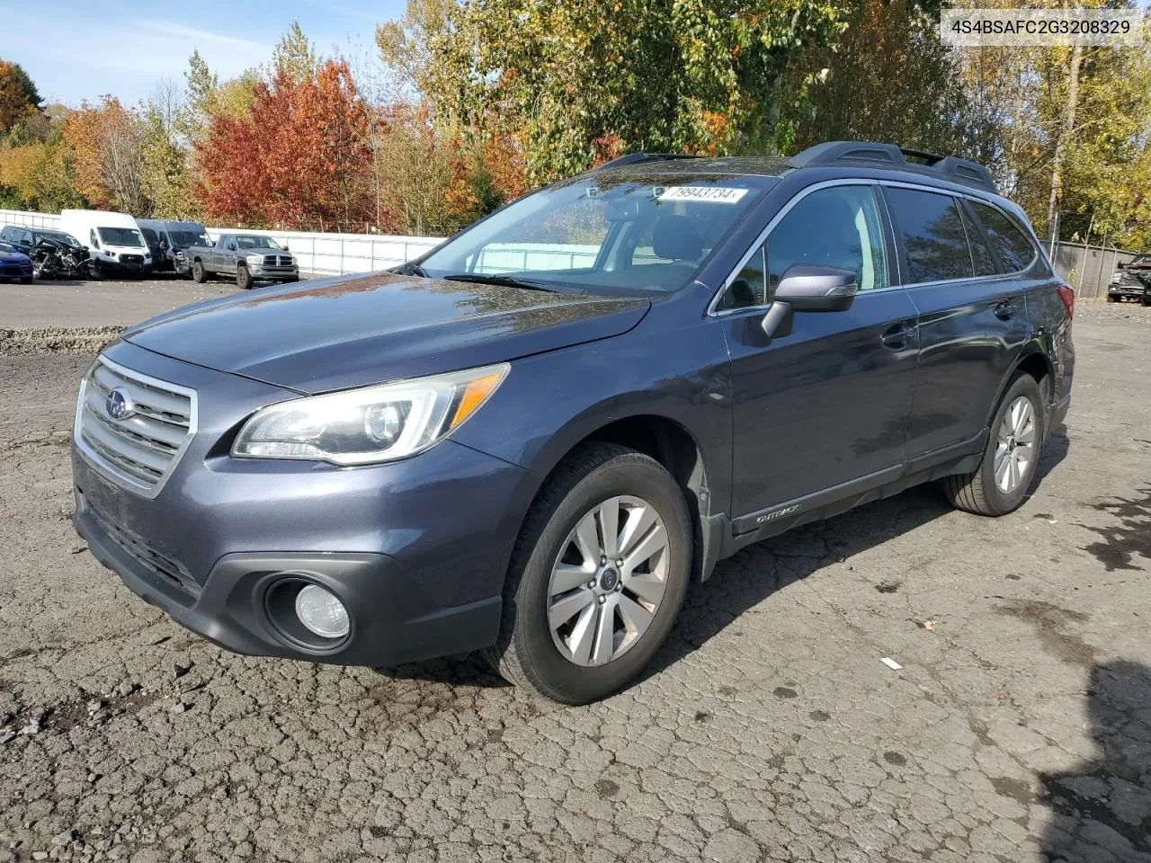 2016 Subaru Outback 2.5I Premium VIN: 4S4BSAFC2G3208329 Lot: 79943734