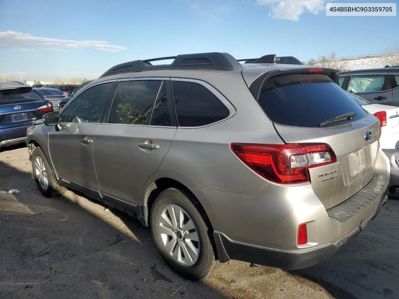 2016 Subaru Outback 2.5I Premium VIN: 4S4BSBHC9G3359705 Lot: 80484654