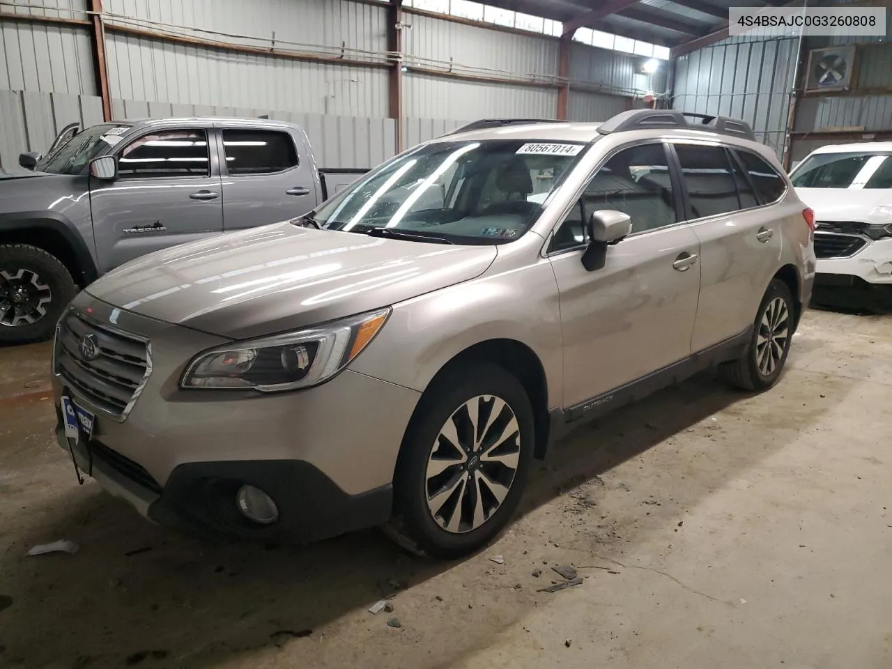 2016 Subaru Outback 2.5I Limited VIN: 4S4BSAJC0G3260808 Lot: 80567014