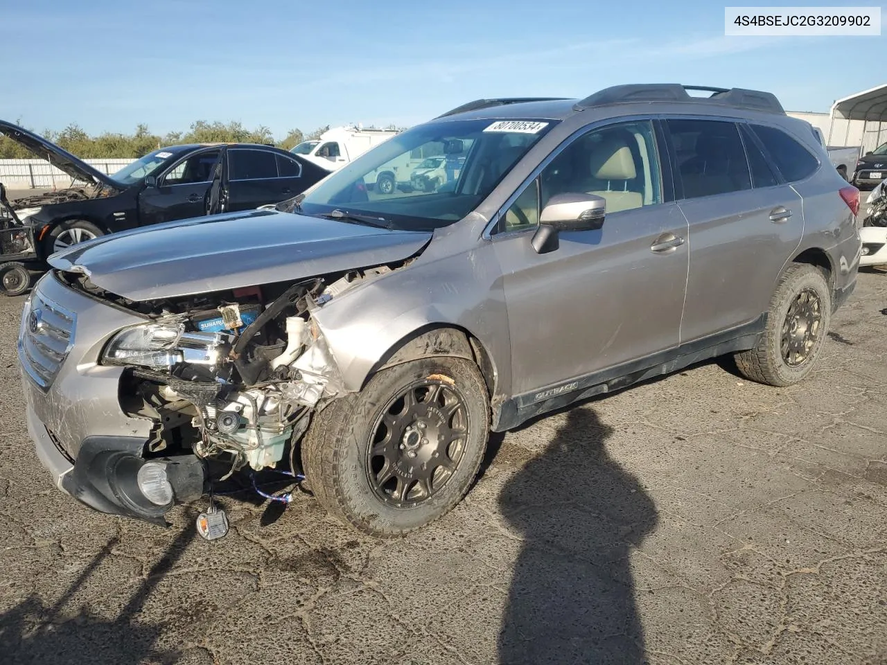 2016 Subaru Outback 3.6R Limited VIN: 4S4BSEJC2G3209902 Lot: 80700534