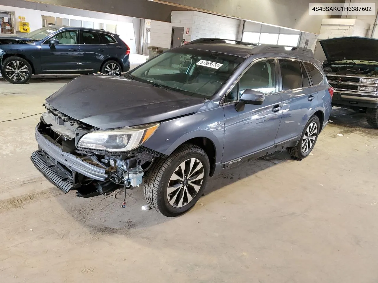 2017 Subaru Outback 2.5I Limited VIN: 4S4BSAKC1H3387602 Lot: 57098724