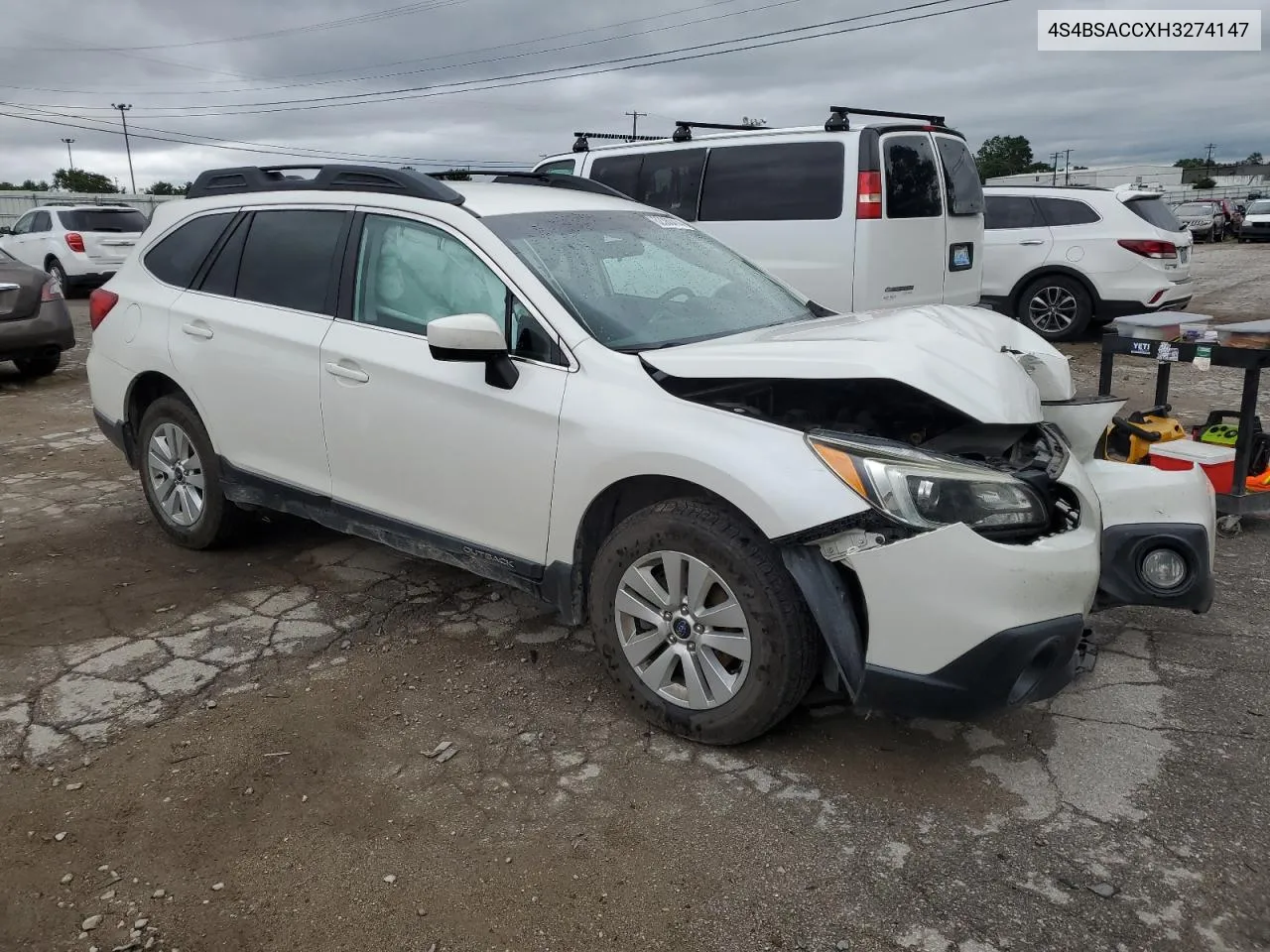 2017 Subaru Outback 2.5I Premium VIN: 4S4BSACCXH3274147 Lot: 62360414