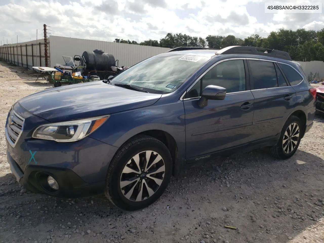 2017 Subaru Outback 2.5I Limited VIN: 4S4BSANC4H3322285 Lot: 62922324