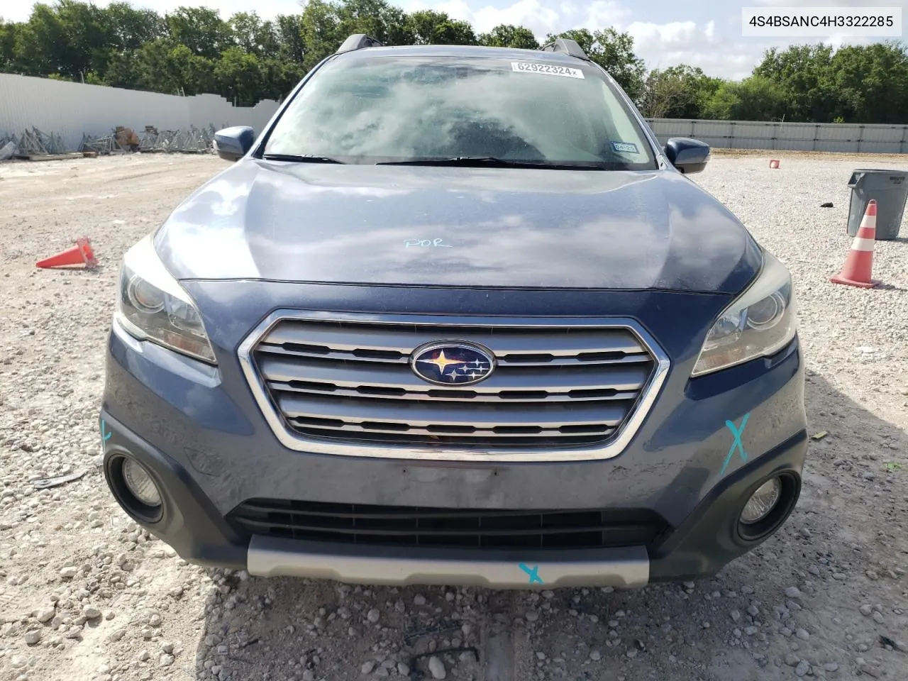 2017 Subaru Outback 2.5I Limited VIN: 4S4BSANC4H3322285 Lot: 62922324