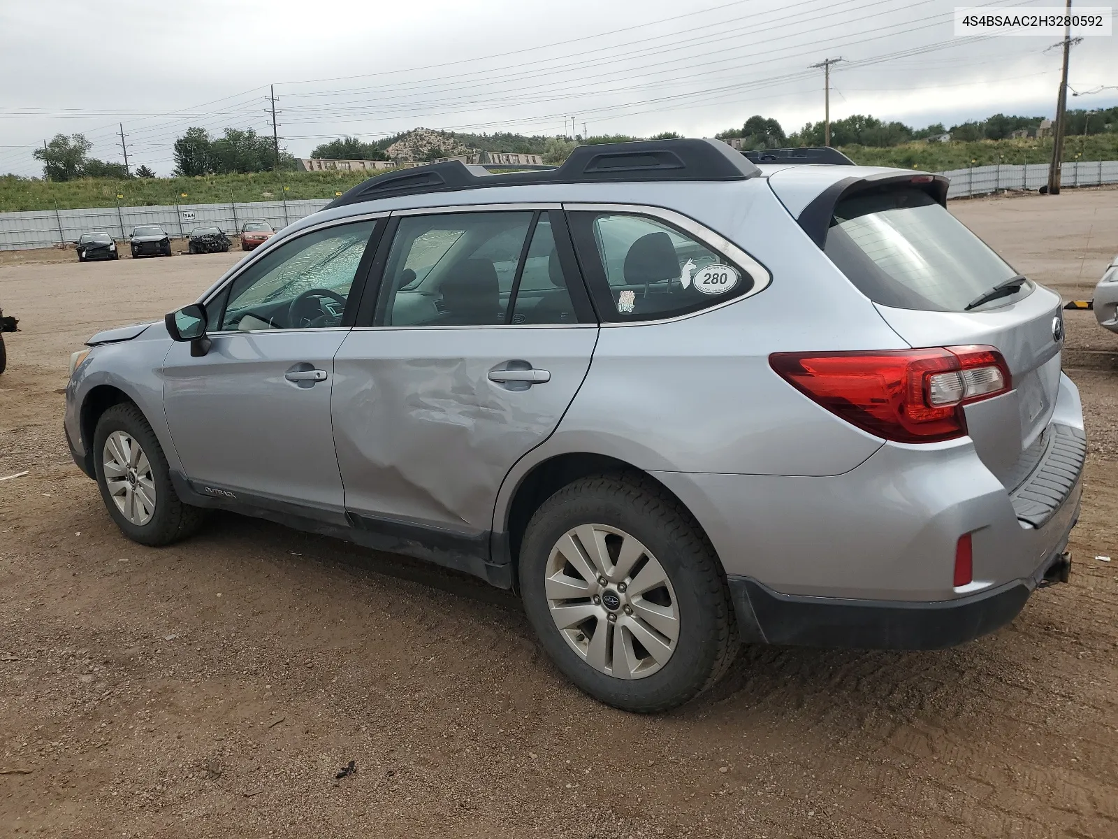 2017 Subaru Outback 2.5I VIN: 4S4BSAAC2H3280592 Lot: 68346334