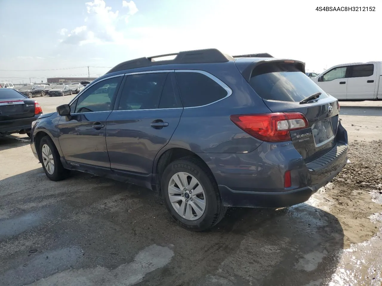 2017 Subaru Outback 2.5I VIN: 4S4BSAAC8H3212152 Lot: 68465864