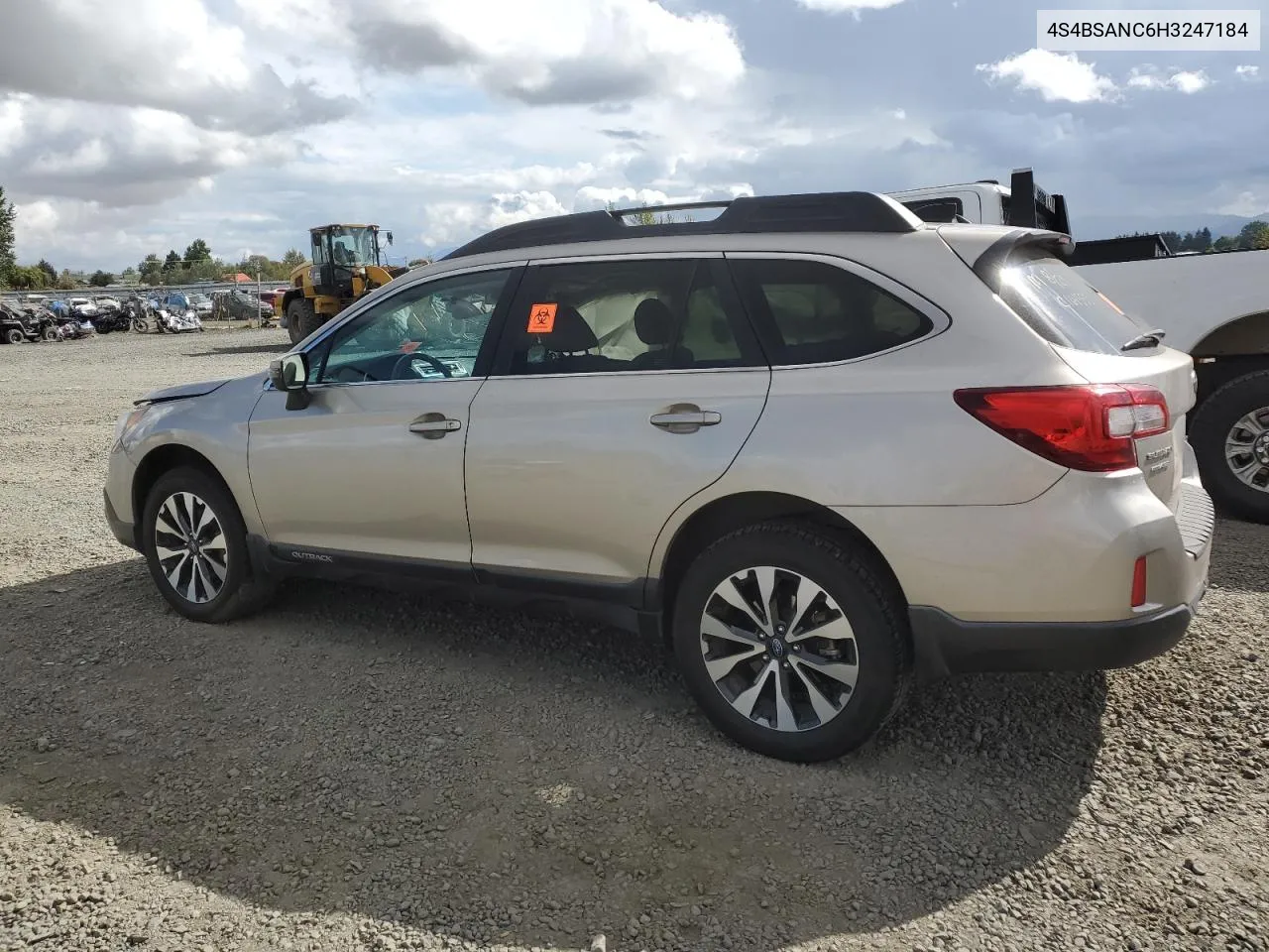 2017 Subaru Outback 2.5I Limited VIN: 4S4BSANC6H3247184 Lot: 68854784