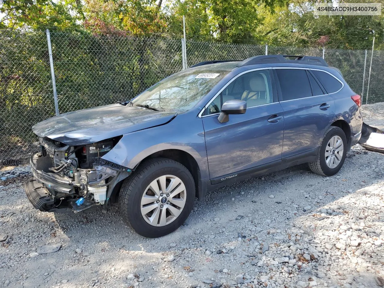 2017 Subaru Outback 2.5I Premium VIN: 4S4BSACC9H3400756 Lot: 69849204