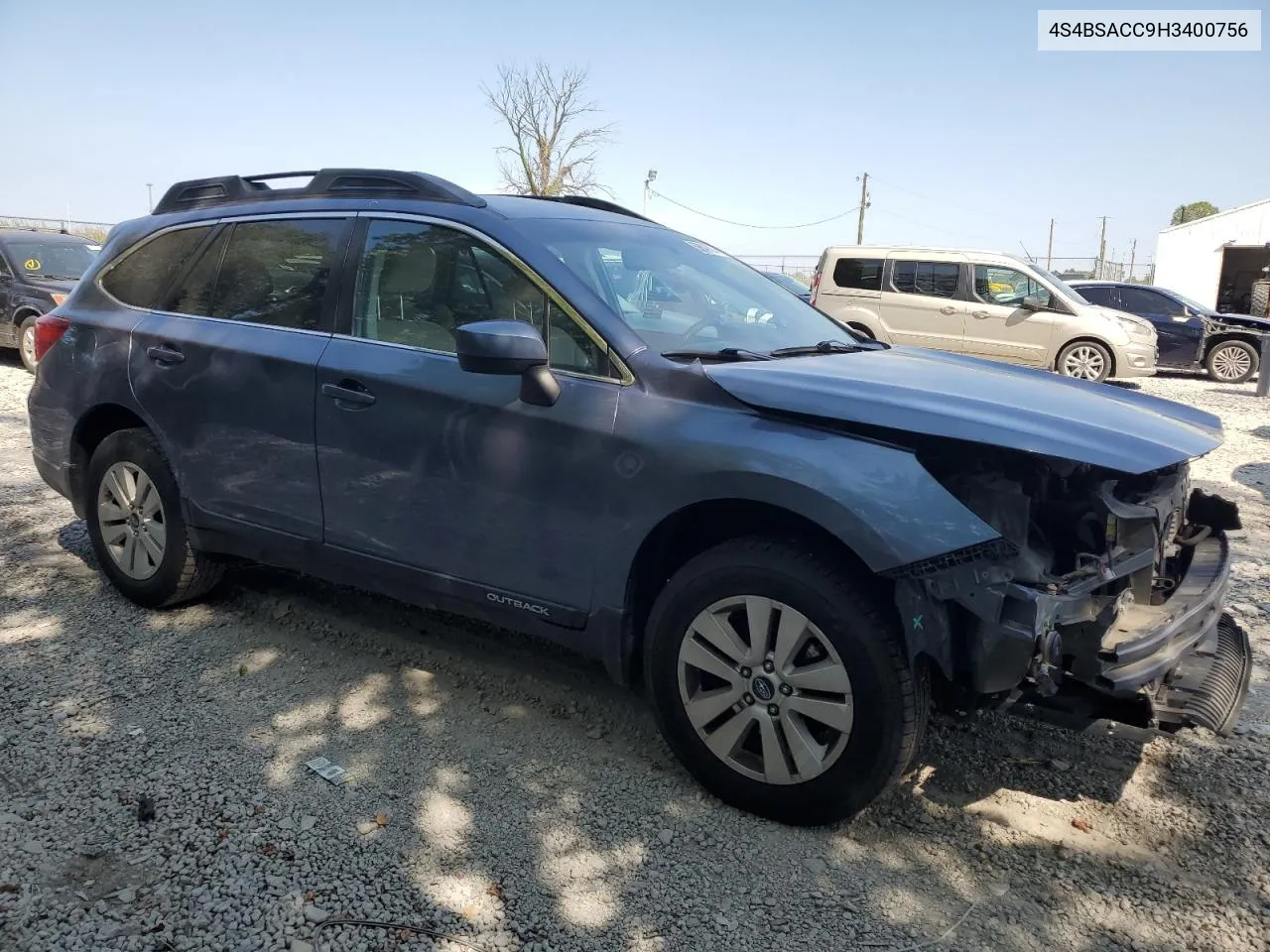 2017 Subaru Outback 2.5I Premium VIN: 4S4BSACC9H3400756 Lot: 69849204