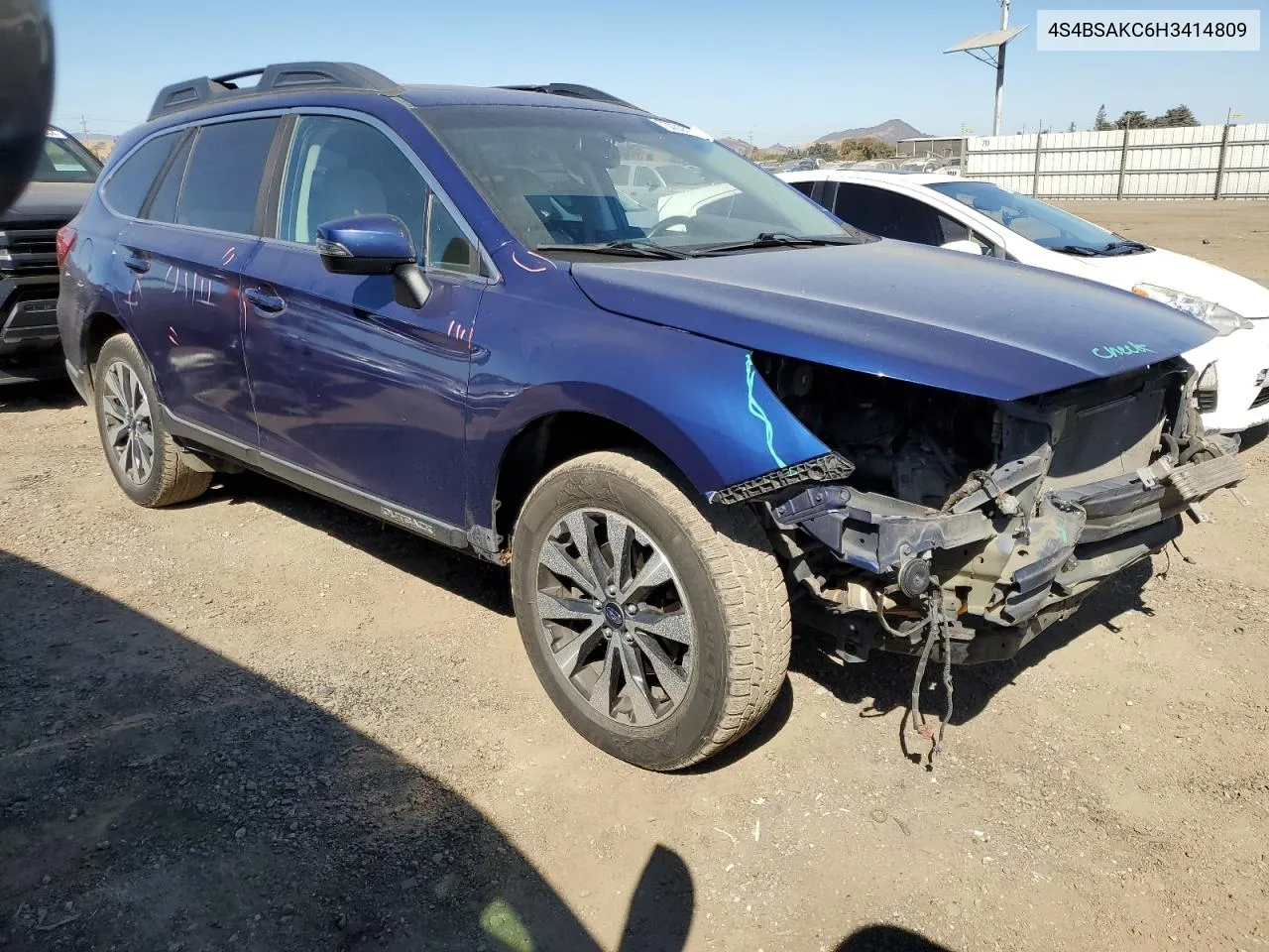 2017 Subaru Outback 2.5I Limited VIN: 4S4BSAKC6H3414809 Lot: 70000614