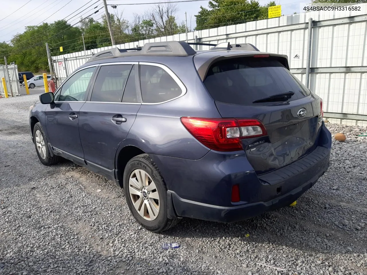 2017 Subaru Outback 2.5I Premium VIN: 4S4BSACC9H3316582 Lot: 70048534