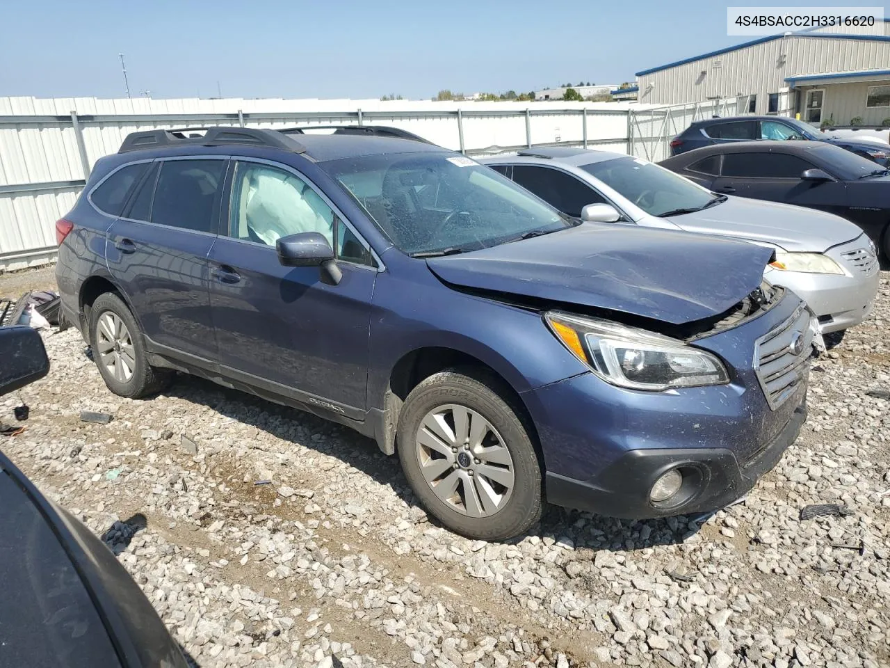 2017 Subaru Outback 2.5I Premium VIN: 4S4BSACC2H3316620 Lot: 70839284