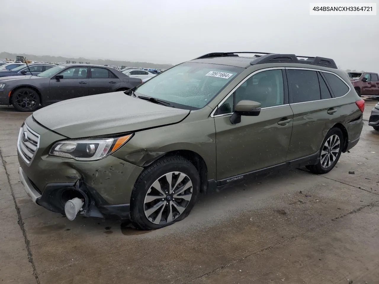 2017 Subaru Outback 2.5I Limited VIN: 4S4BSANCXH3364721 Lot: 70971664