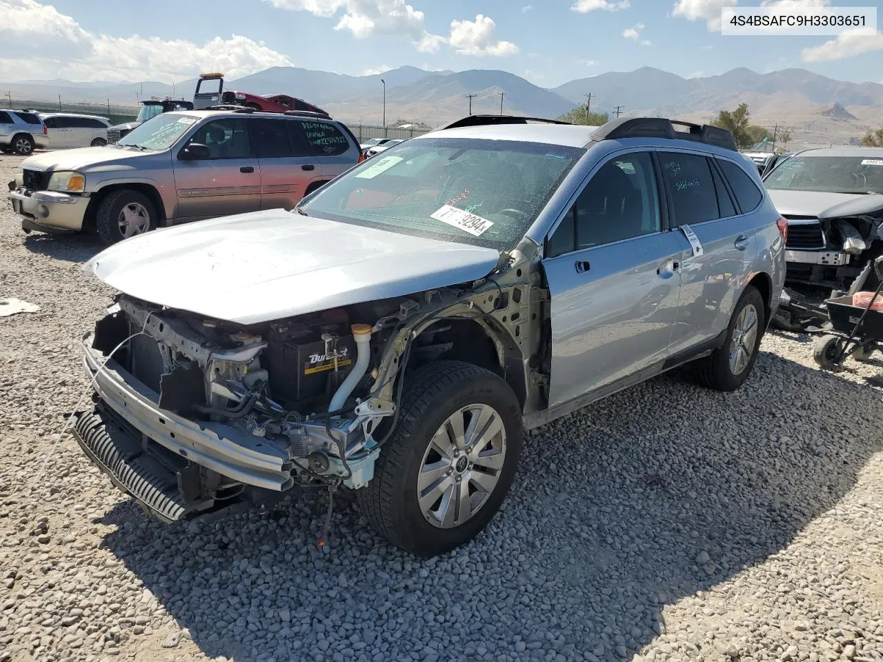 2017 Subaru Outback 2.5I Premium VIN: 4S4BSAFC9H3303651 Lot: 71279294