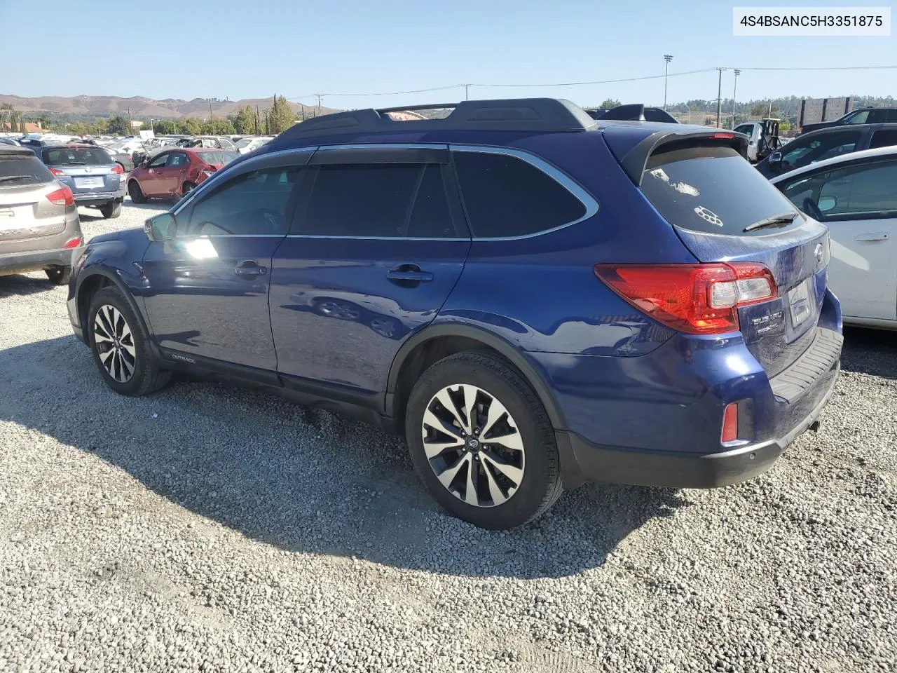 2017 Subaru Outback 2.5I Limited VIN: 4S4BSANC5H3351875 Lot: 71879744