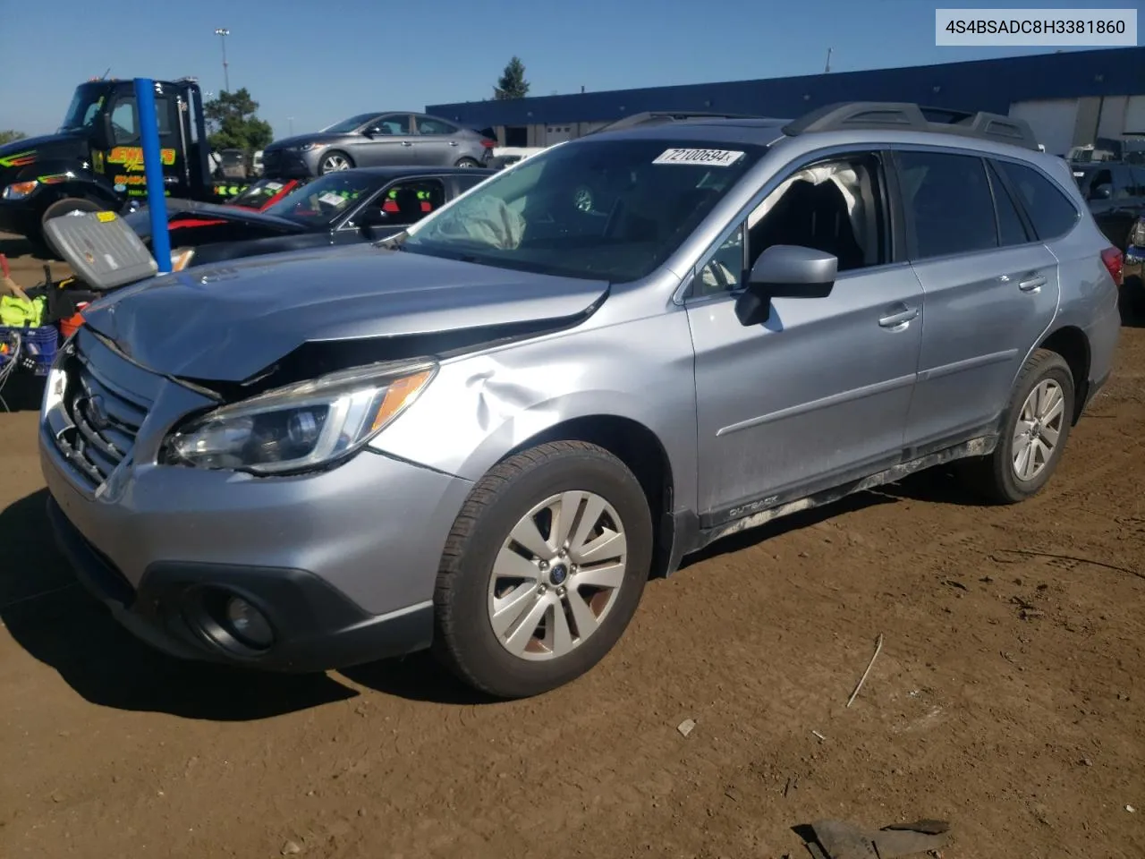 2017 Subaru Outback 2.5I Premium VIN: 4S4BSADC8H3381860 Lot: 72100694