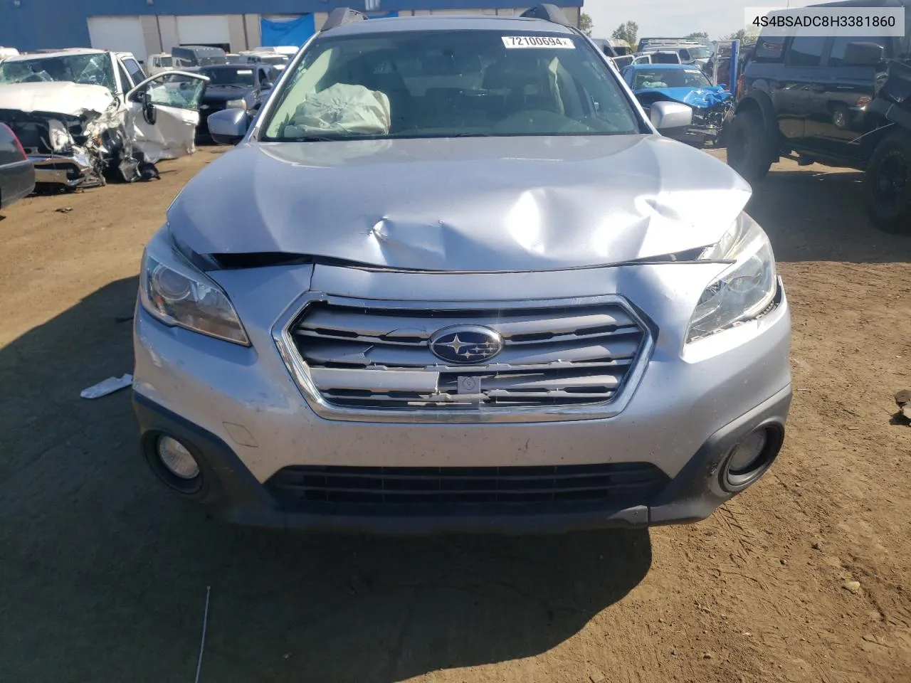 2017 Subaru Outback 2.5I Premium VIN: 4S4BSADC8H3381860 Lot: 72100694