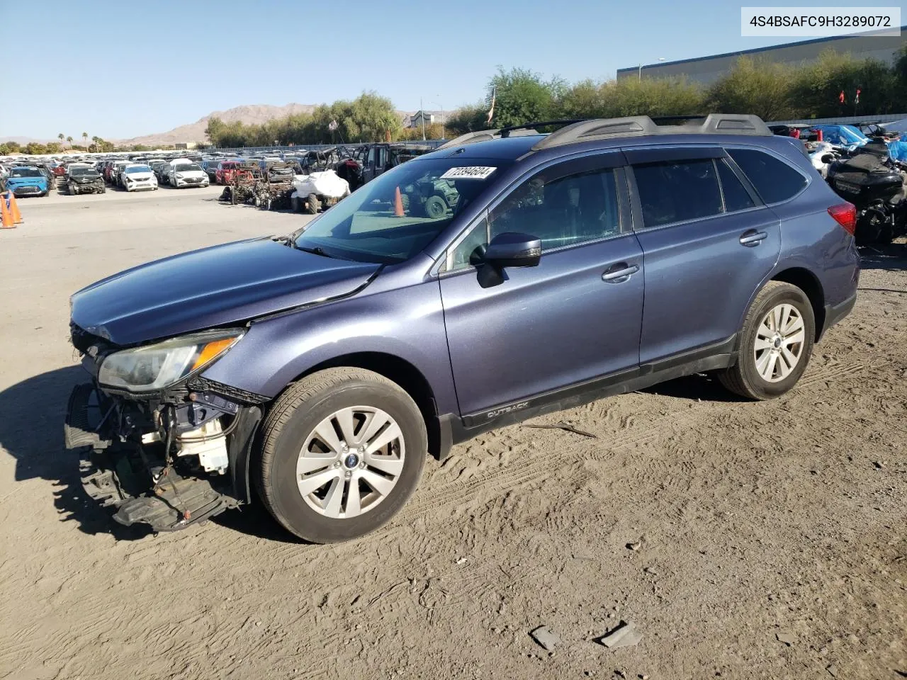 2017 Subaru Outback 2.5I Premium VIN: 4S4BSAFC9H3289072 Lot: 72394604