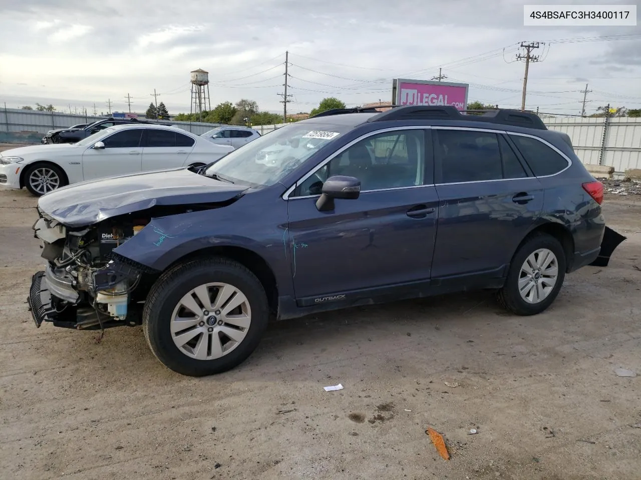 2017 Subaru Outback 2.5I Premium VIN: 4S4BSAFC3H3400117 Lot: 72519554