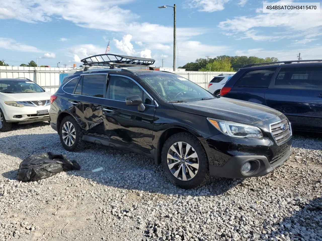 2017 Subaru Outback Touring VIN: 4S4BSATC0H3415470 Lot: 73499674