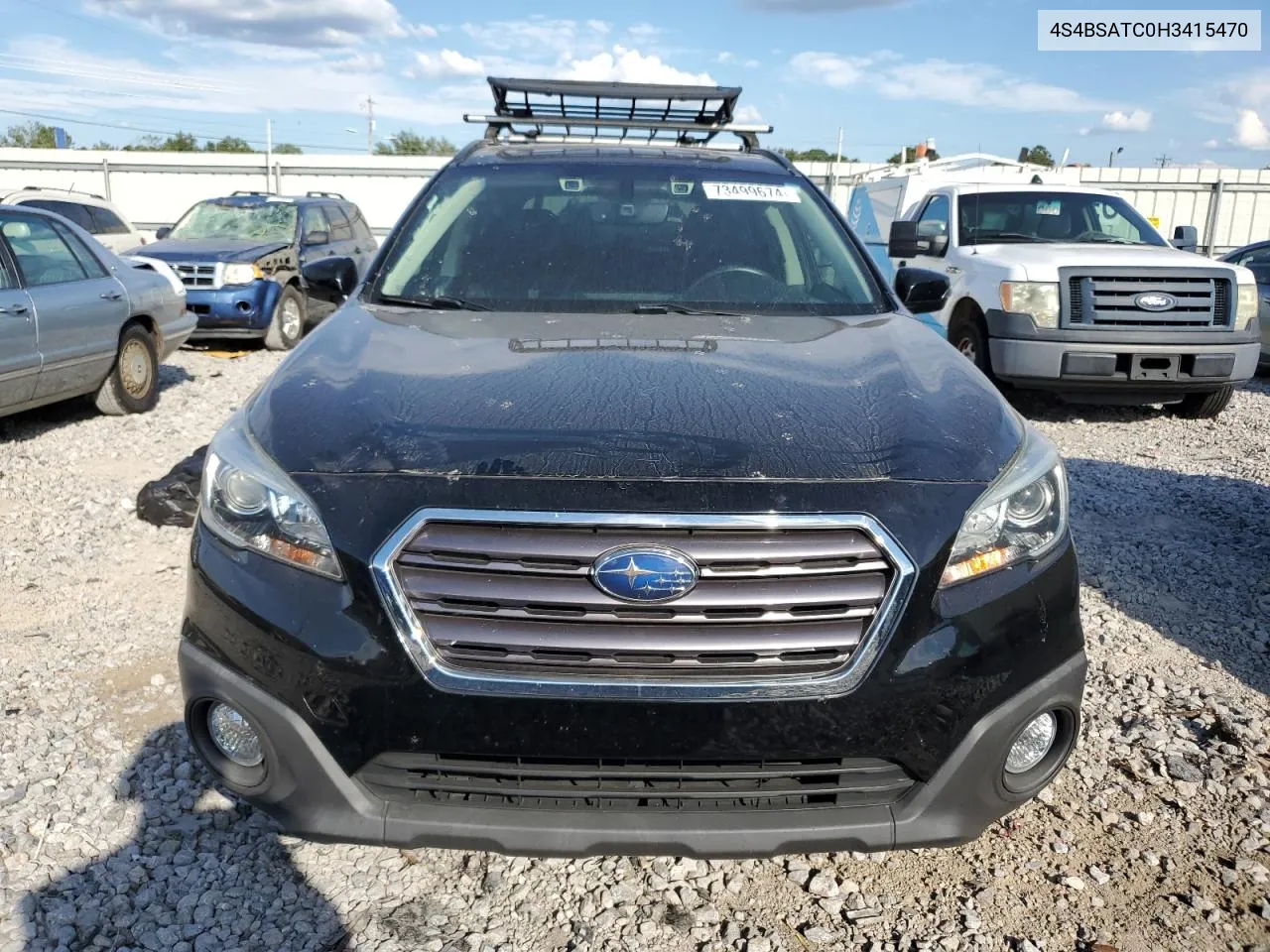 2017 Subaru Outback Touring VIN: 4S4BSATC0H3415470 Lot: 73499674