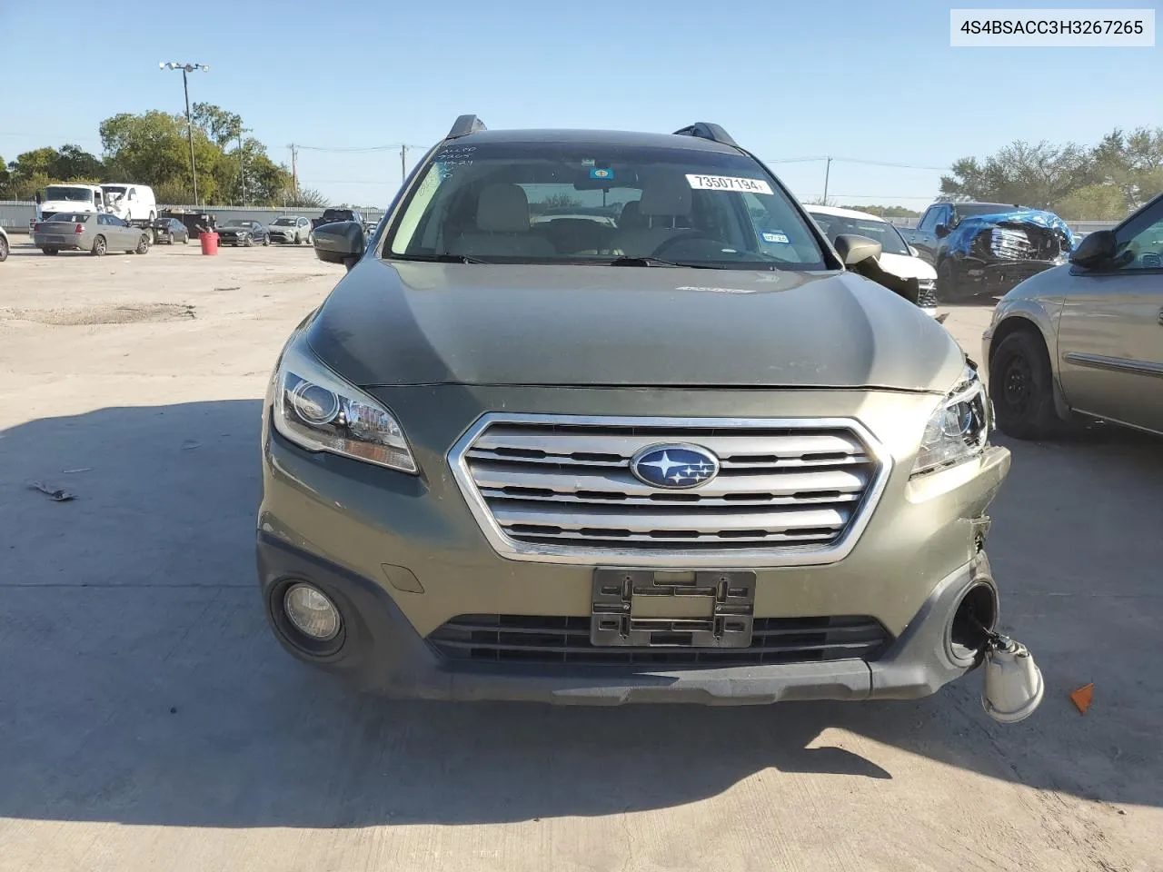 2017 Subaru Outback 2.5I Premium VIN: 4S4BSACC3H3267265 Lot: 73507194