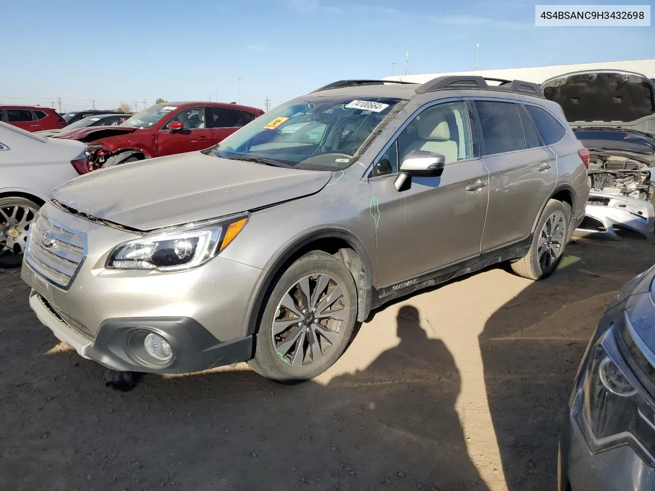 2017 Subaru Outback 2.5I Limited VIN: 4S4BSANC9H3432698 Lot: 74100664