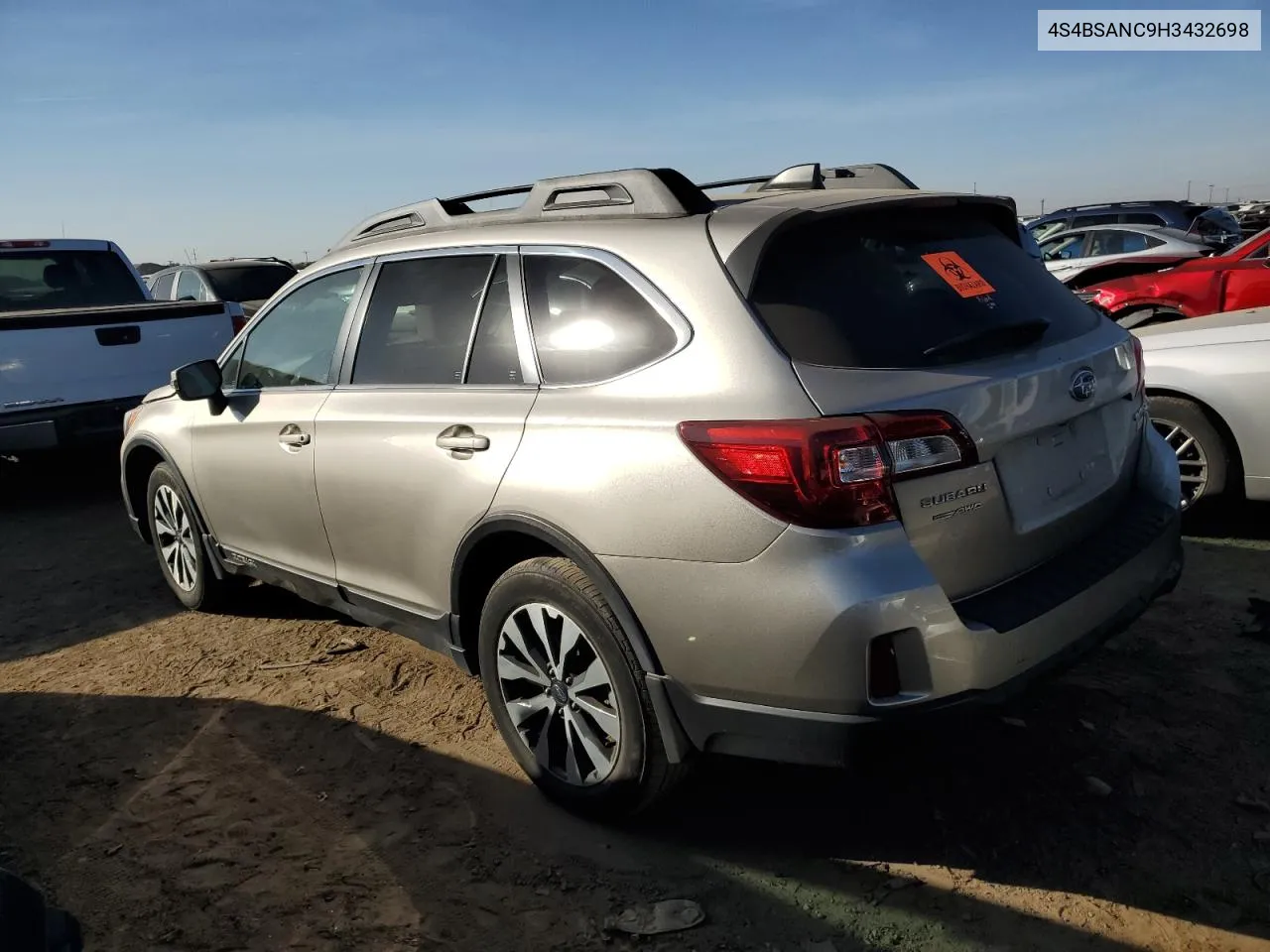 2017 Subaru Outback 2.5I Limited VIN: 4S4BSANC9H3432698 Lot: 74100664