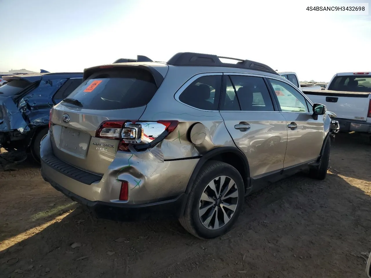 2017 Subaru Outback 2.5I Limited VIN: 4S4BSANC9H3432698 Lot: 74100664