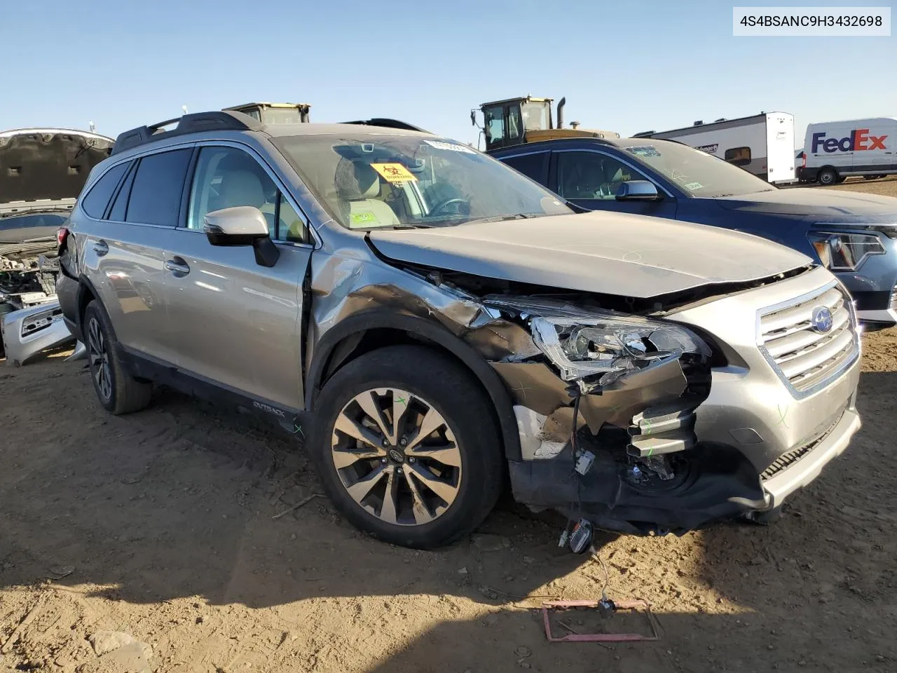 2017 Subaru Outback 2.5I Limited VIN: 4S4BSANC9H3432698 Lot: 74100664