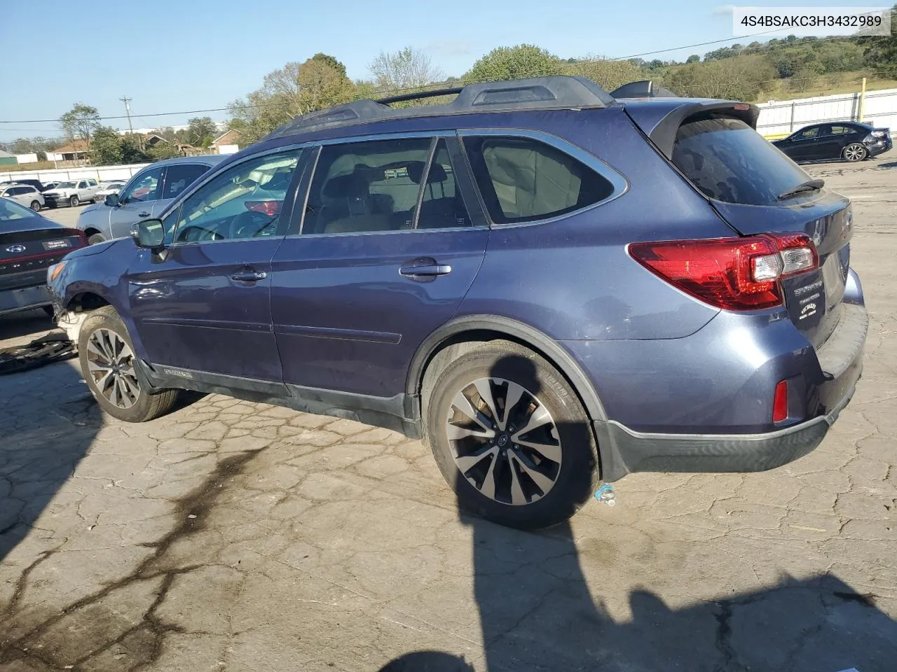 2017 Subaru Outback 2.5I Limited VIN: 4S4BSAKC3H3432989 Lot: 74287974