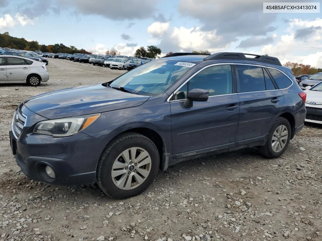 2017 Subaru Outback 2.5I Premium VIN: 4S4BSAFCXH3413074 Lot: 74366344