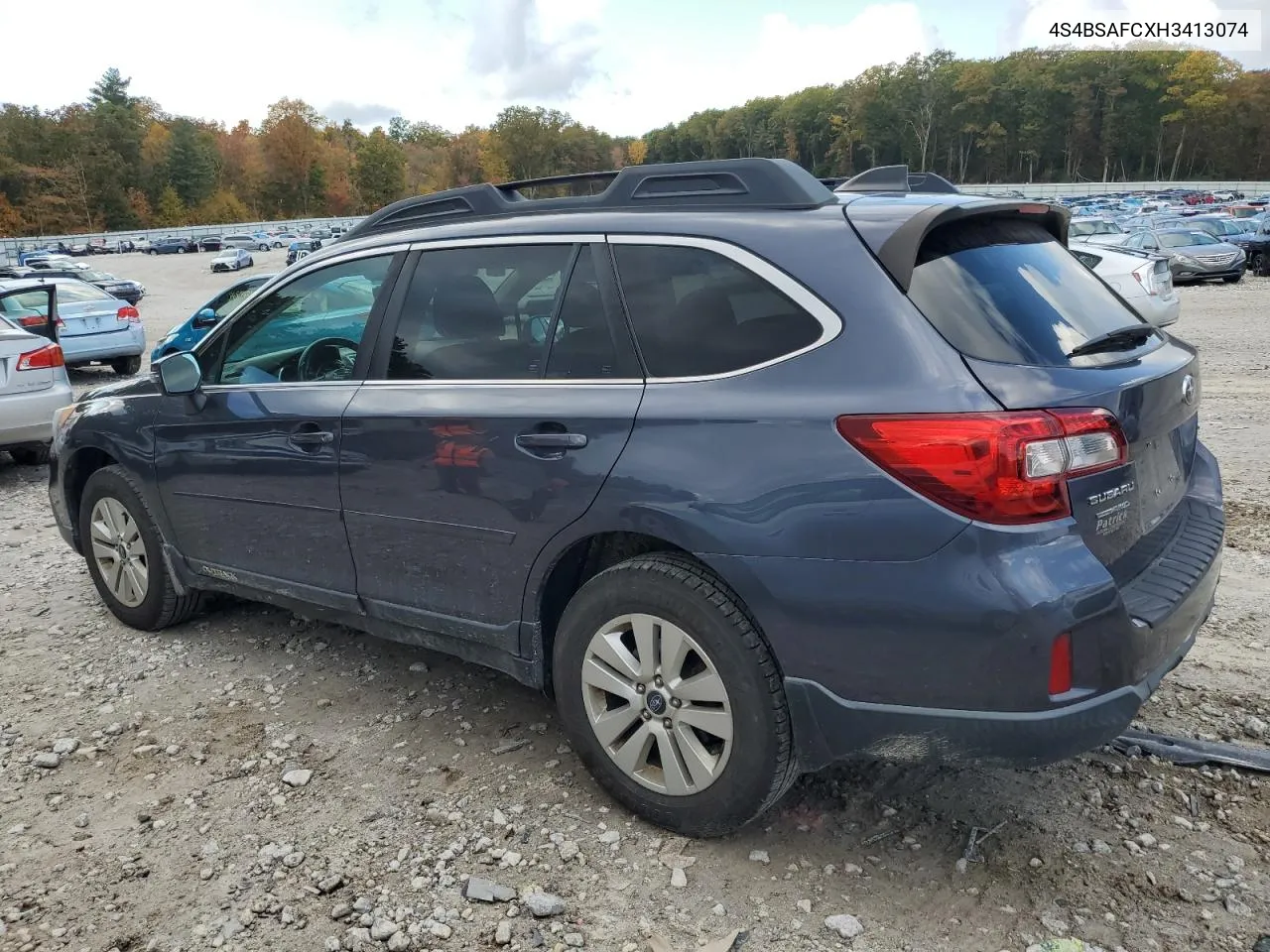 2017 Subaru Outback 2.5I Premium VIN: 4S4BSAFCXH3413074 Lot: 74366344