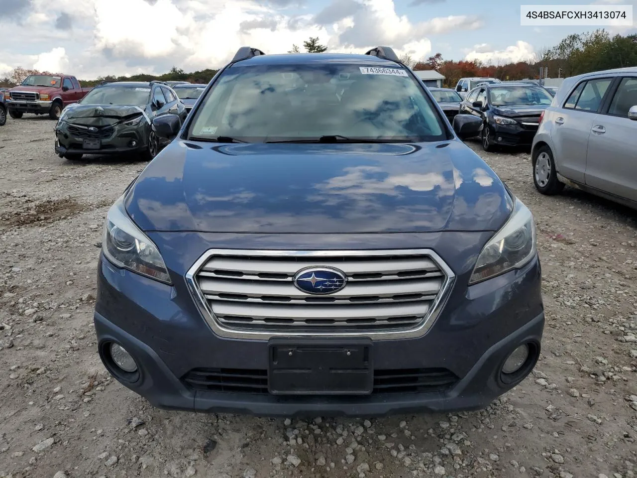 2017 Subaru Outback 2.5I Premium VIN: 4S4BSAFCXH3413074 Lot: 74366344