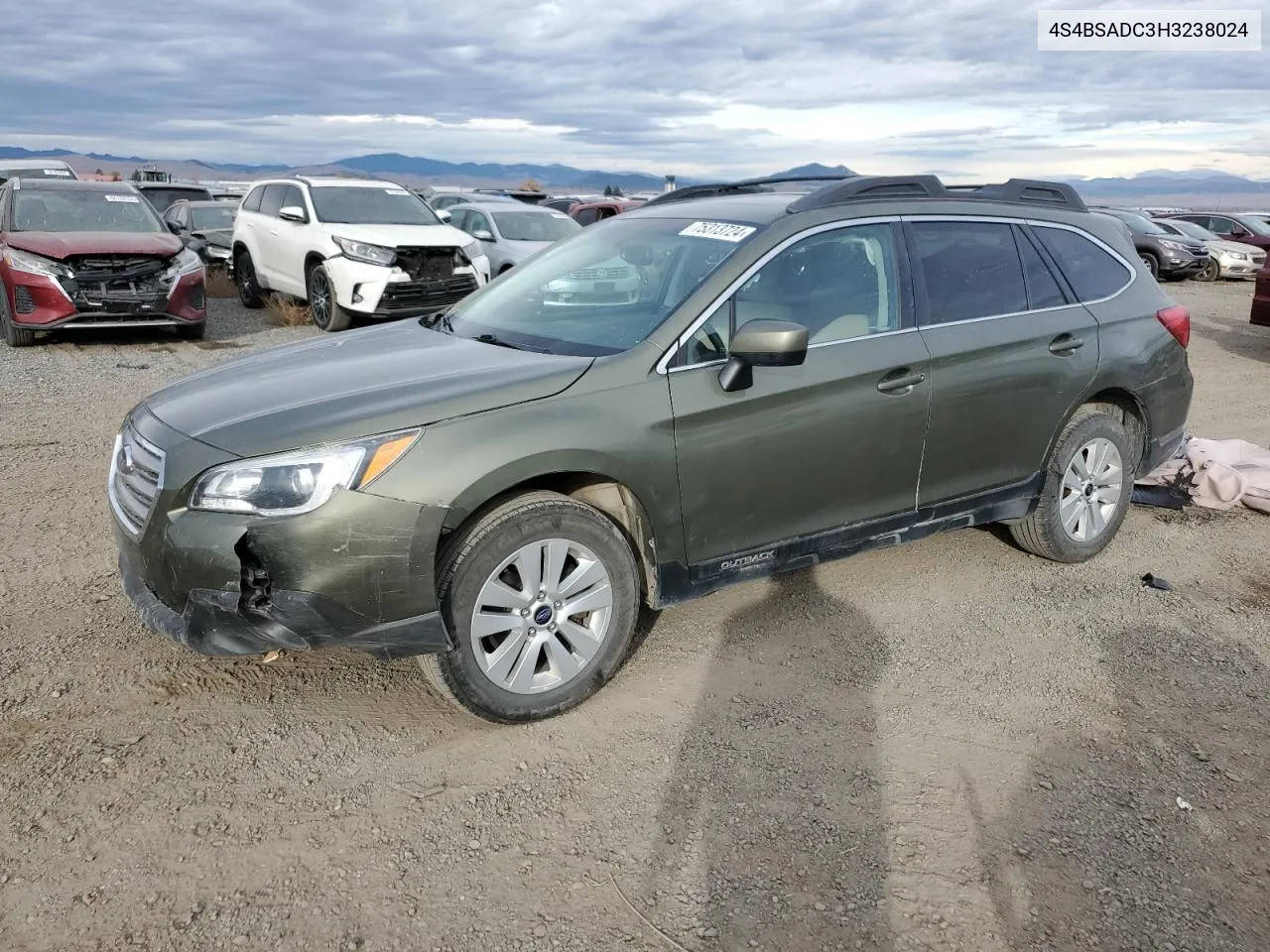 2017 Subaru Outback 2.5I Premium VIN: 4S4BSADC3H3238024 Lot: 75313724