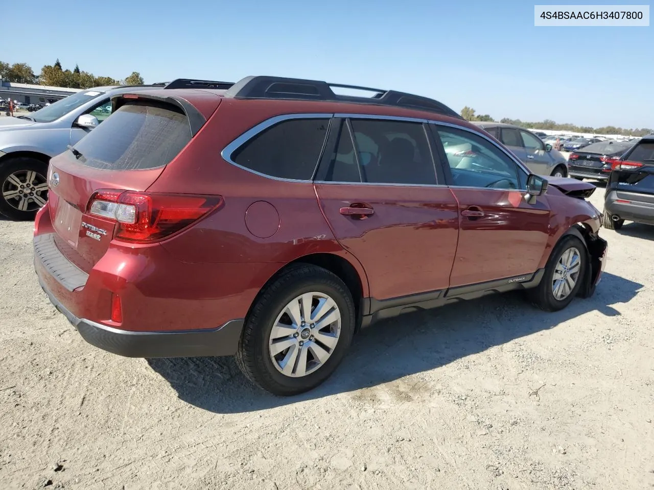 2017 Subaru Outback 2.5I VIN: 4S4BSAAC6H3407800 Lot: 75947274