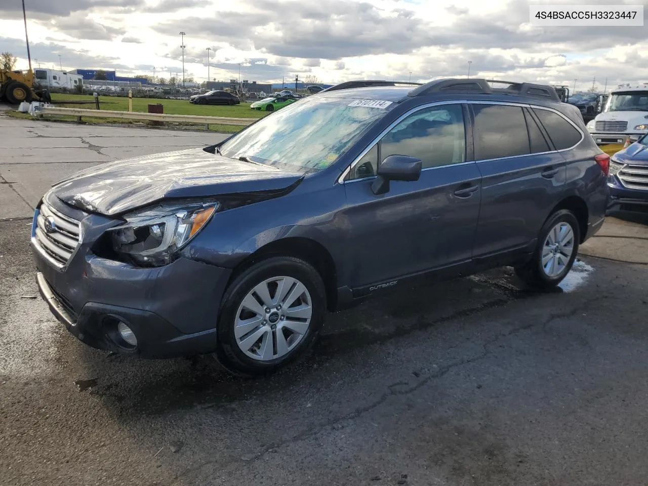 2017 Subaru Outback 2.5I Premium VIN: 4S4BSACC5H3323447 Lot: 76107114