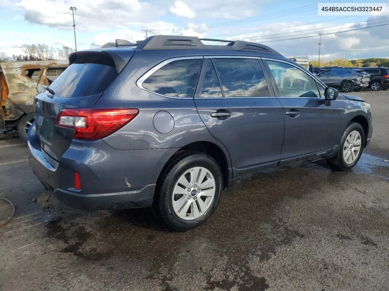 2017 Subaru Outback 2.5I Premium VIN: 4S4BSACC5H3323447 Lot: 76107114