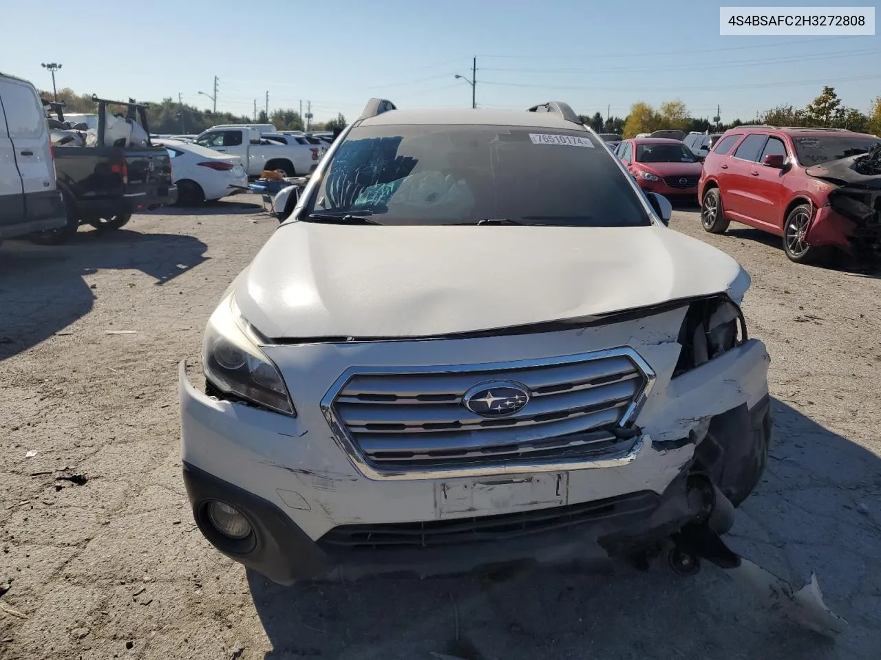 2017 Subaru Outback 2.5I Premium VIN: 4S4BSAFC2H3272808 Lot: 76510174