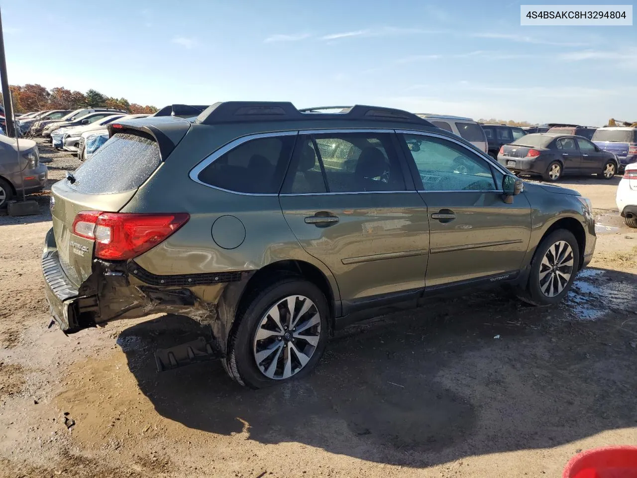 2017 Subaru Outback 2.5I Limited VIN: 4S4BSAKC8H3294804 Lot: 77613994