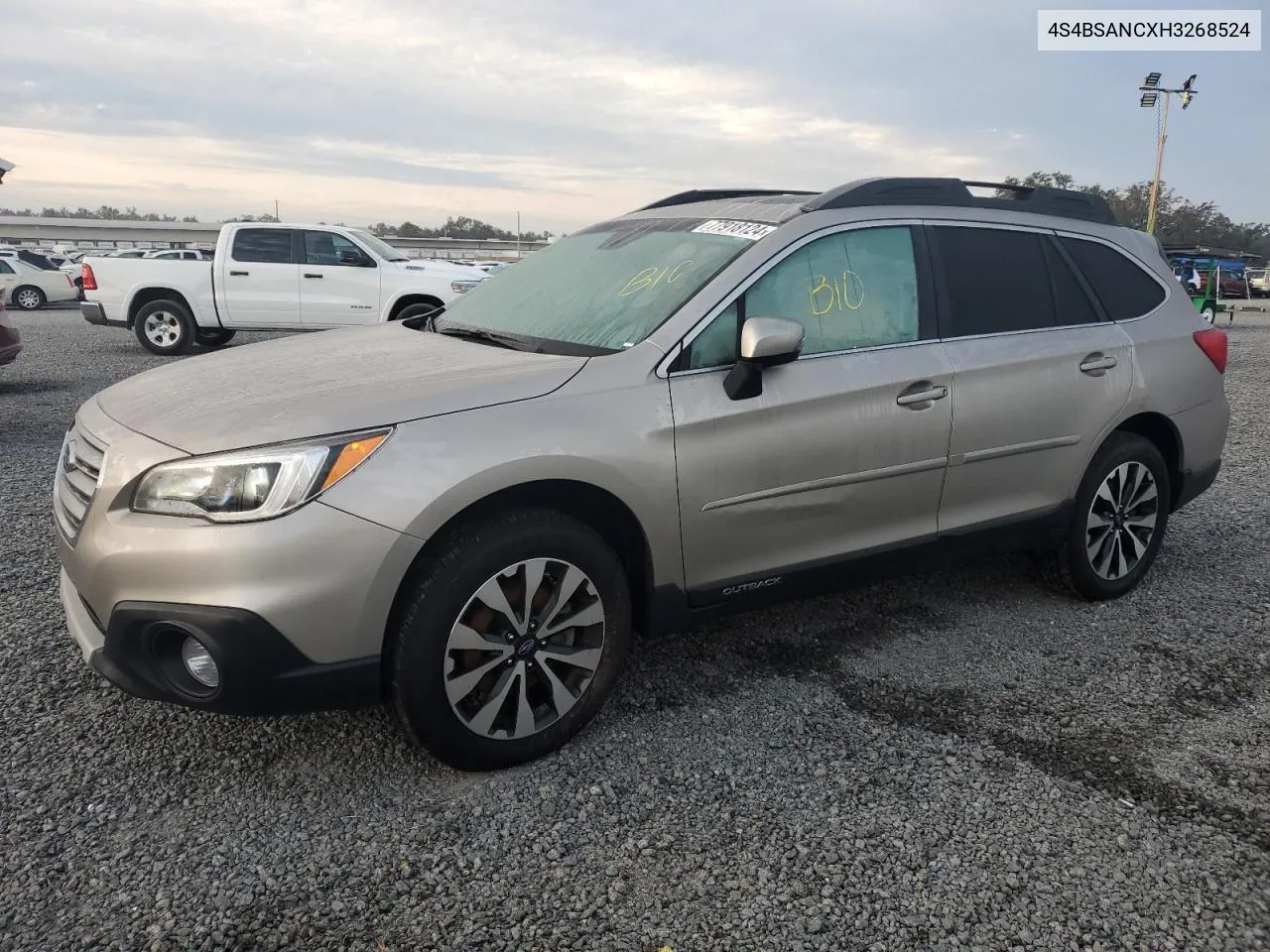 2017 Subaru Outback 2.5I Limited VIN: 4S4BSANCXH3268524 Lot: 77918124