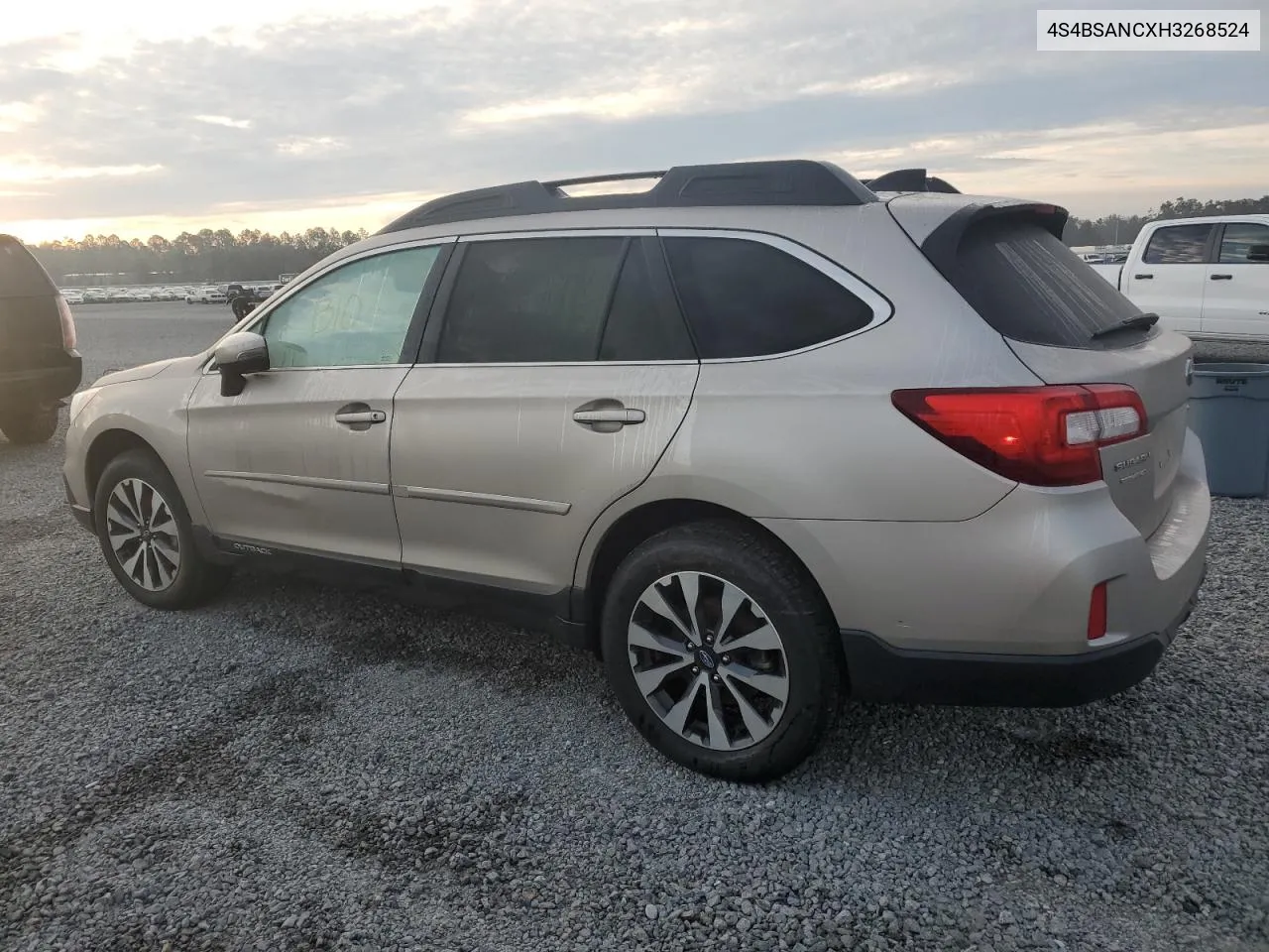 2017 Subaru Outback 2.5I Limited VIN: 4S4BSANCXH3268524 Lot: 77918124