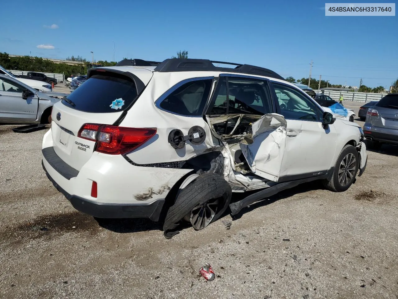 2017 Subaru Outback 2.5I Limited VIN: 4S4BSANC6H3317640 Lot: 78108394