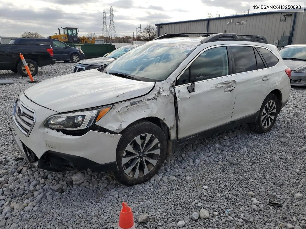 2017 Subaru Outback 2.5I Limited VIN: 4S4BSANC6H3250098 Lot: 78479964